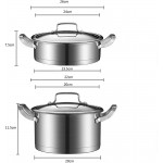 Lot de 3 casseroles en acier inoxydable avec couvercle en verre 18 22 26 cm - B0969Q4N486