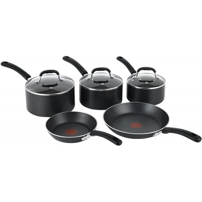 Tefal E857S544 Premium Lot de 5 casseroles et poêles Noir Anti-adhésive Thermospot Compatible Induction - B00A9VC8IWM