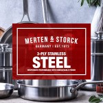 Merten and Storck ensemble de poêles à frire antiadhésives en céramique 3 plis 26 cm + 30 cm argent - B09GP7G4PD7
