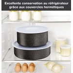 Tefal Ingenio Authentic Set de 3 casseroles 16 18 20 cm 1,5 2,1 3 L + poignée amovible Batterie de cuisine induction Antiadhésif Fabriqué en France Noir moucheté L6719012 - B074WC9DSFH
