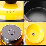TWDYC Cartoon Motif Céramique Rond Noir Plat Casserole Pot d'argile Pot Terrestres Batterie de Cuisine en céramique - B089SN5QHLN