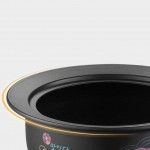 TWDYC Céramique Casserole résistant à la Chaleur Motif Argile Pot de Fleurs Pot de Terre avec Deux bandoulières Peinture Japonaise Batterie de Cuisine avec Couvercle for la Cuisine Civet - B089SMHF7CI
