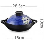 TWDYC Céramique Casserole résistant à la Chaleur Motif Pot d'argile Fleur de Terre Pot avec Deux bandoulières Japonais Peinture Batterie de Cuisine avec Couvercle for la Cuisine Civet - B089SND65R2