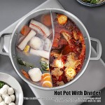 Haowecib Hot Pot avec diviseur cuisinière Shabu avec diviseurs sans Couvercle en Acier Inoxydable Durable pour Les Restaurants de Hot Pot à Domicile - B09BNHV3DVI