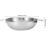 Haowecib Hot Pot avec diviseur cuisinière Shabu avec diviseurs sans Couvercle en Acier Inoxydable Durable pour Les Restaurants de Hot Pot à Domicile - B09BNHV3DVI