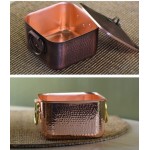 Cocotte en cuivre pur pour la maison Pot carré en cuivre épais Cadeau de santé spécial pour cuisinière à induction style rétro sans couvercle - B09KLSLW7DD