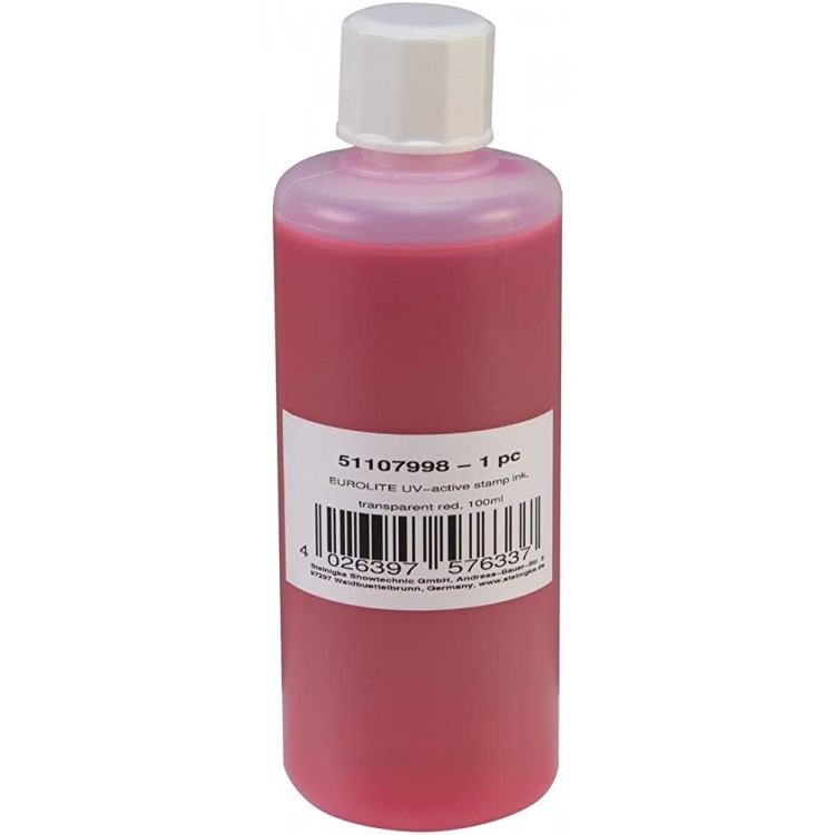 Eurolite UV-Active Tampon encreur rouge transparent 100 ml - B01N7J5SSGC