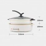 Hot Pot électrique 5 litres 1300W limes réglables pour Shabu Shabu fondue avec compartiment et couvercle en verre et nouilles de cuisson - B07L88M5RTY