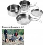 Lot de 4 ustensiles de cuisine portables en acier inoxydable pour camping pique-nique extérieur - B0995NRD178