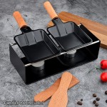 GeKLok Mini poêle carrée antiadhésive Réutilisable portable et réutilisable Avec poignée en bois Conduction rapide de la chaleur Outil de cuisine domestique Noir - B099F5QQ9N5