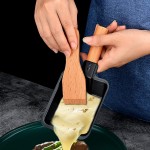 GeKLok Mini poêle carrée antiadhésive Réutilisable portable et réutilisable Avec poignée en bois Conduction rapide de la chaleur Outil de cuisine domestique Noir - B099F5QQ9N5