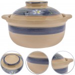 HEMOTON Céramique Soupe Pot Casserole Pot: Pottery Argile Casserole Stew Pot avec Couvercle Bol en Céramique Bol Céramique Robe Rond pour Bouillir de Nouilles Nourriture - B09TNBF2T8V