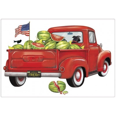 Mary Lake-Thompson Camion Rouge pastèque Coton Farine Sac Serviette de Cuisine 30x30 Rouge - B06XH963FXG