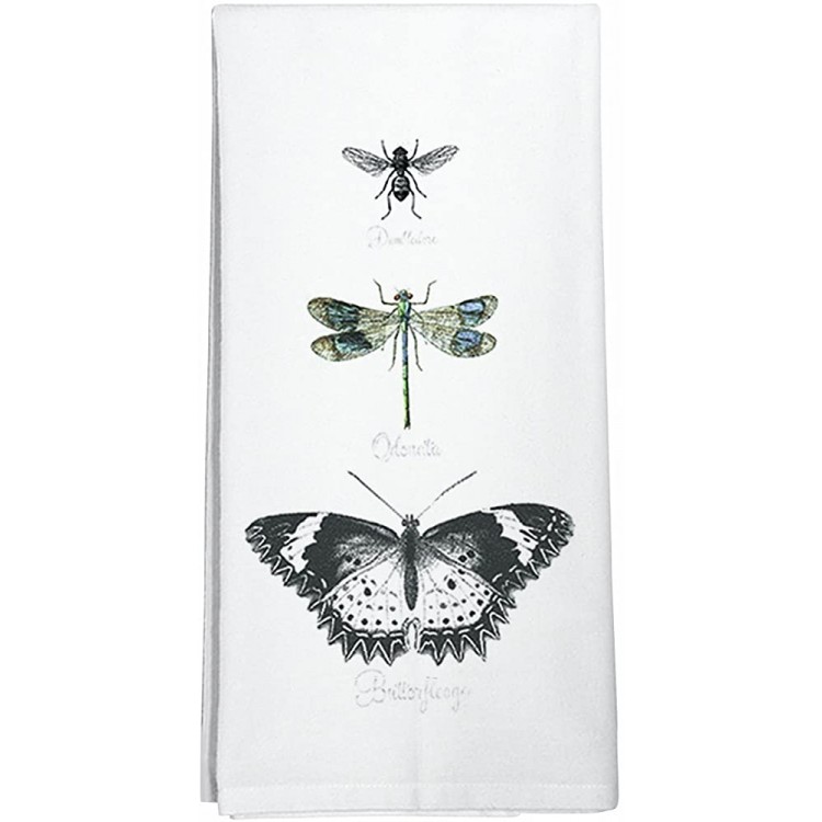 Montgomery Street Designs Montgomery Street Papillon Libellule Abeille Coton Sac de Farine Torchon 30 x 30 Multicolore - B00EBEPXO4T