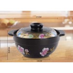 Casserole Ménagère Cuisinière Céramique Haute Température Pot De Soupe à Flamme Nue 1.5L,A - B088WV36NWD