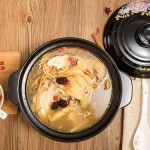 Casserole Ménagère Cuisinière Céramique Haute Température Pot De Soupe à Flamme Nue 1.5L,A - B088WV36NWD