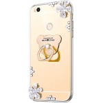 Herbests Compatible avec Xiaomi Mi Max 2 Coque Brillant Strass Bling Glitter Ours Ring Support Cover Ultra Mince Miroir Clear View Cristal Diamant Fille Femme Case TPU Silicone Étui,d'or - B07YMPY6TF7