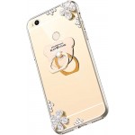 Herbests Compatible avec Xiaomi Mi Max 2 Coque Brillant Strass Bling Glitter Ours Ring Support Cover Ultra Mince Miroir Clear View Cristal Diamant Fille Femme Case TPU Silicone Étui,d'or - B07YMPY6TF7