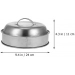 Lurrose Couvercle de cuisson à la vapeur en acier inoxydable avec poignée Couvercle de poêle de rechange pour gril woks poêle à frire argent - B09BJ8Y963H