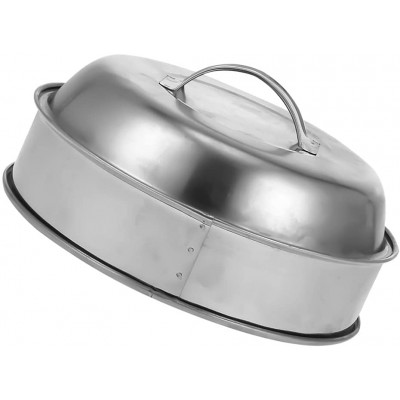 Lurrose Couvercle de cuisson à la vapeur en acier inoxydable avec poignée Couvercle de poêle de rechange pour gril woks poêle à frire argent - B09BJ8Y963H