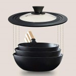 Couvercles de rechange universels en silicone pour casseroles poêles ustensiles de cuisine noir 34 cm - B095WS4B2BE