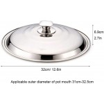Couvercles de pot Couvercle Wok en acier inoxydable universelle épaissie Couvercle avec poignée en métal miroir Processus de surface facile à nettoyer Couvercles pour marmites Taille : 32cm - B0865VQQJX4