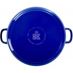 BK Cookware Cocotte en Fonte Émaillée avec Couvercle adapté à tous les types de cuisinières induction et four 24cm 4.2L Bleu Royal - B07N8CBP58B
