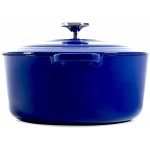 BK Cookware Cocotte en Fonte Émaillée avec Couvercle adapté à tous les types de cuisinières induction et four 24cm 4.2L Bleu Royal - B07N8CBP58B