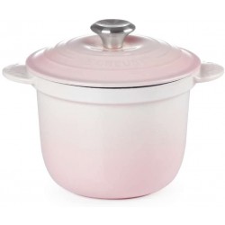 Cocotte en fonte émaillée Le Creuset& Couvercle intérieur en grès 18 cm 2 litres Shell Pink - B08MQMXC5RM
