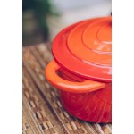 Lätt Home Orange Collection Cocotte en fonte émaillée toutes sources de chaleur ronde 26 cm 4,8 l - B09PBQBYRP1