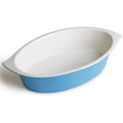 Keponbee Plat à Four Ovale Plat à lasagnes Plat à four ceramique Plat de Cuisson Four Bleu 29x18x6.5cm - B09B6X79DSC