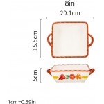 MHUI Mini Plats à Four en céramique Ensemble de 2 | Four à Table Plats de Cuisson | Pot à lasagnes tartes et cocottes | Carré,Vert,8in - B097BXNQ8V3
