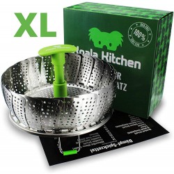 Koala Kitchen Edelstahl Dämpfeinsatz für Koch-Töpfe von 18cm 28cm stufenlos verstellbarer Dampfgarer zum Gemüse dämpfen BPA-frei rostfrei geeignet für Baby-Nahrung - B075GW9GWHC