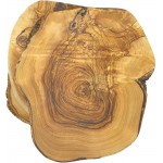 Benera Lot de 3 dessous-de-plat ronds en bois d'olivier naturel 20 cm de diamètre - B081828PN3P