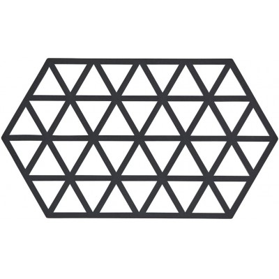 Dessous de Plat Design Triangles Silicone Noir Grand Modèle - B075ZB89YXB