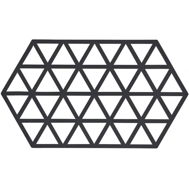 Dessous de Plat Design Triangles Silicone Noir Grand Modèle - B075ZB89YXB